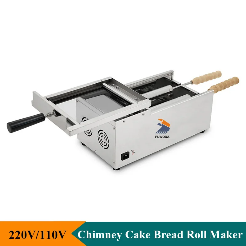 Electric Chimney Cake Making Machine Donut Ice Cream Cone Maker Hungary Chimney Bread Roll Machine Commercial or Home Use