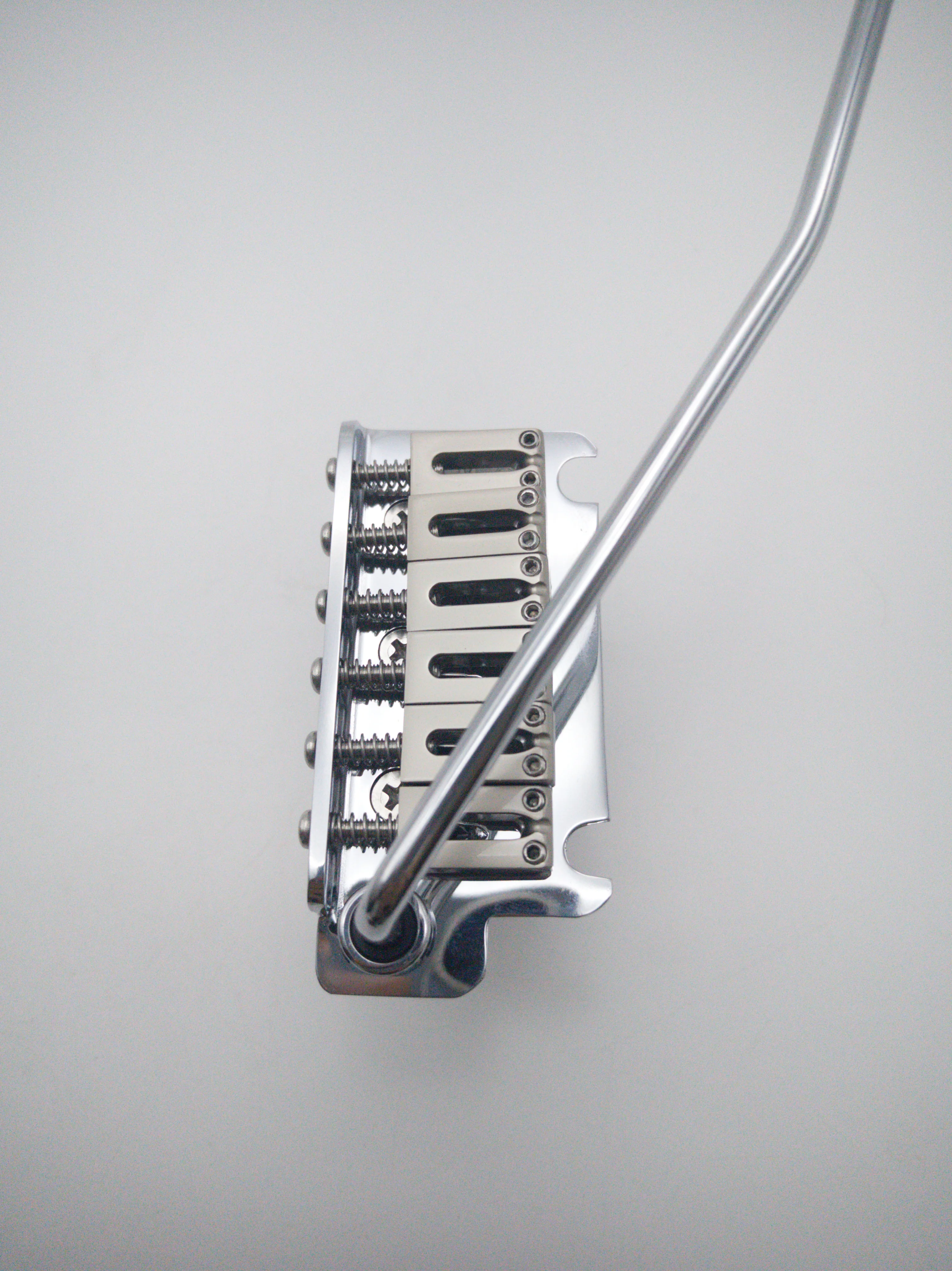 2-Point Tremolo Guitar Bridge, Stainless Steel Block, Zinc alloy  Saddles, 52.5mm String Spacing, Chrome Finish