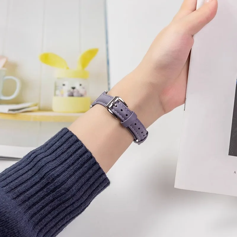 حزام جلدي نحيف لساعة سامسونج جالاكسي 7/FE/6/5/5 pro/4 كلاسيك/أكتيف 2 22 مللي متر 20 مللي متر سوار رياضي ساعة هواوي GT 4-3 باند