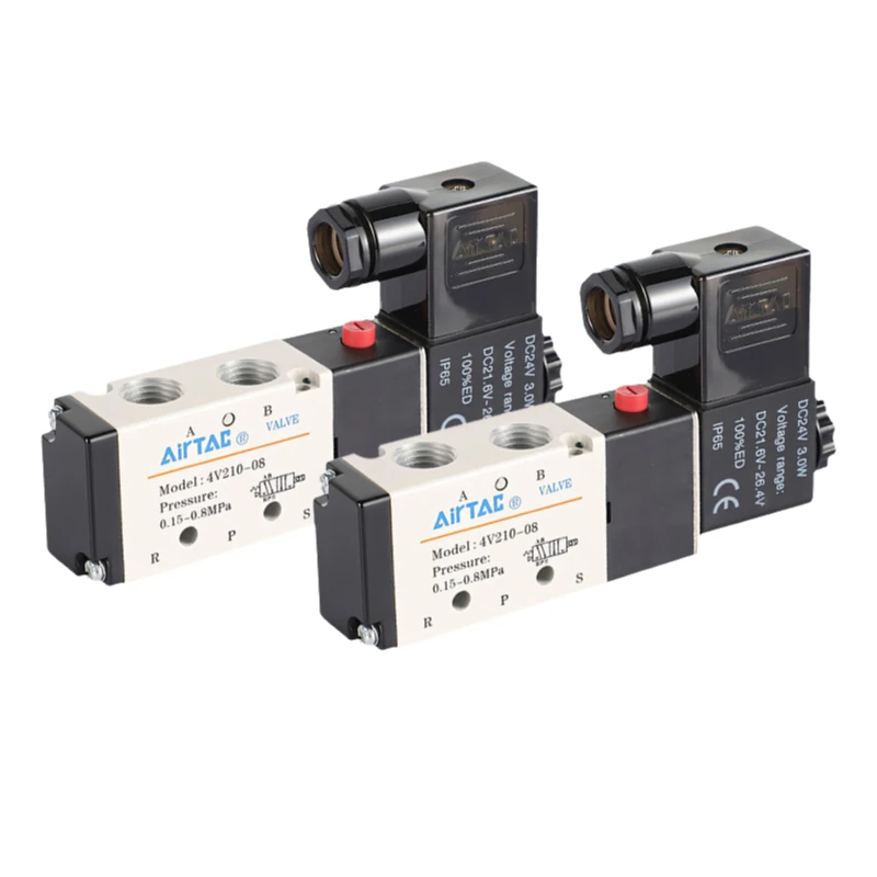 

Airtac Pneumatic control valve with two position five way directional valve 4V110-M5 06 4V210-06 08 4V310-08 10 4V410-15