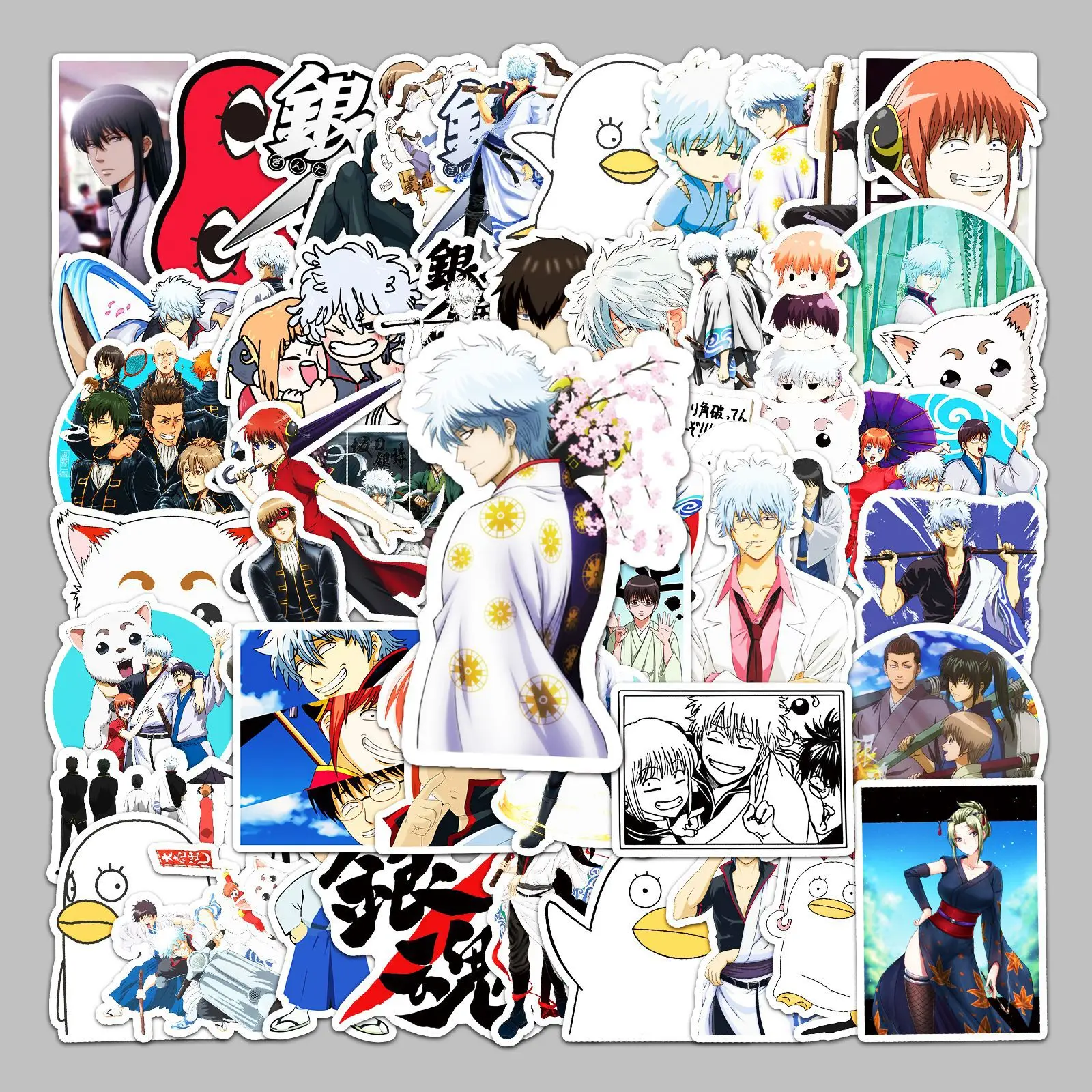 

50 Pcs Anime Gintama Sakata Gintoki Cartoon Sticker DIY Creative Graffiti Notebook Skateboard Laptop Bicycle Decor Toys Gift