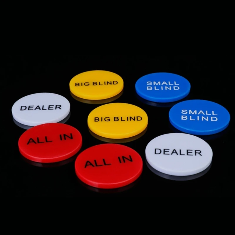 4Pcs Professional Game Small Blind Big Blind Dealer Buttons Cards Guard Protector Coin Chip Button