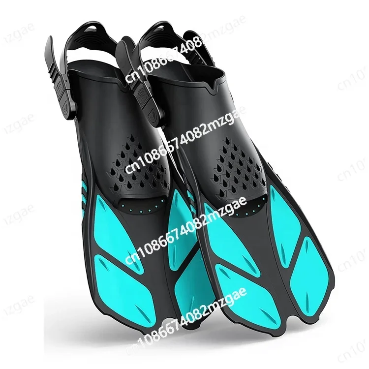 Customized Rubber Snorkel Fins Open Heel Diving Fins Short Swim Training Flippers Adjustable Buckles Swimming Fins for Men