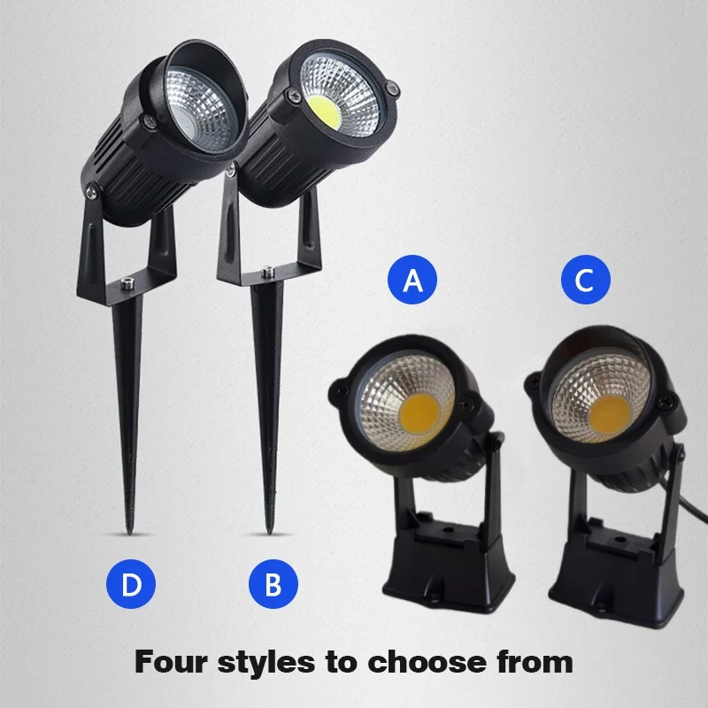 Outdoor LED Waterproof Lawn Light 5w COB Household Long Nail Garden Lamp Terrace Garden Path Landscape Decoration Lights Spotlig