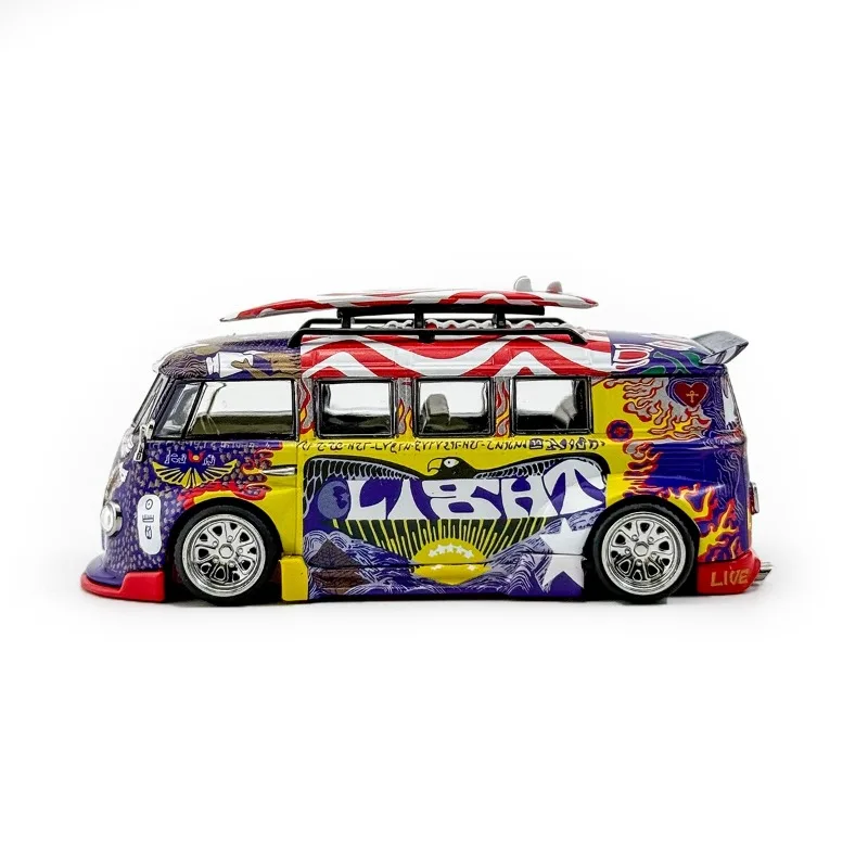 Liberty64 1/64 Nieuwe Volkswagen T1 Woodstock Rock Muziek Legering Speelgoed Motorvoertuig Diecast Metaal Model Geschenken