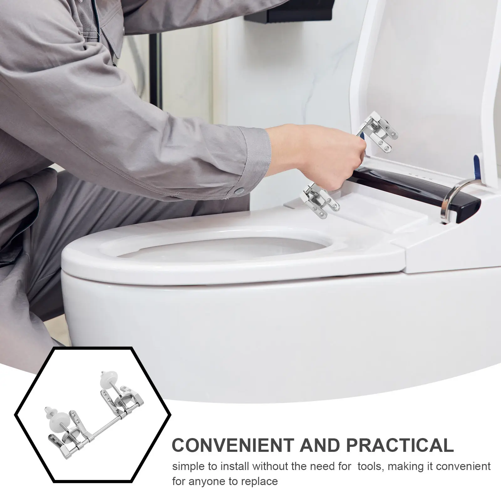 Toilet Seat Hinge Replacement Parts Zinc Alloy Chrome Finish High Most Toilet Covers Easy Install Bathroom