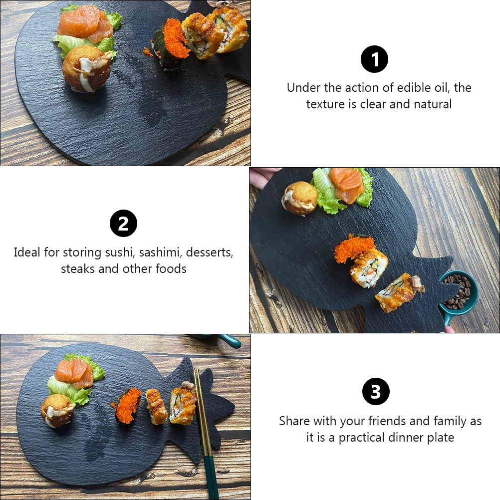 

Black Pineapple Shape Plate Steak Dessert Sushi Serving Tray Western Food Restaurant Kitchen Supplies