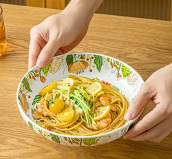 8인치 화려한 디너 접시 유광 세라믹 디너 접시 디저트 트레이 꽃무늬 새끼 고양이 디너웨어 전자레인지 사용 가능