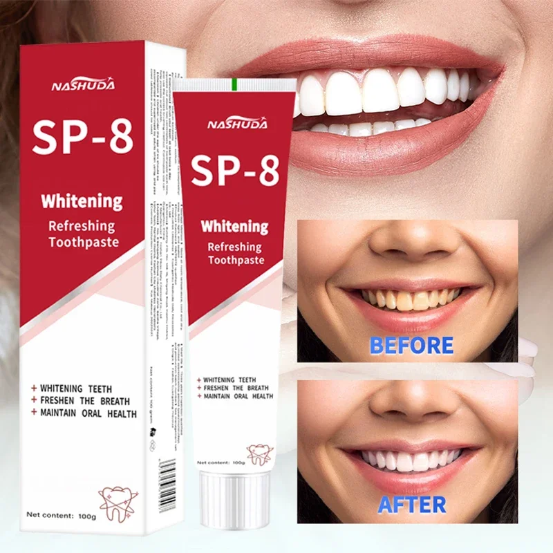 Pasta de dientes probiótica SP-8 para iluminar los dientes, Reduce las manchas de placa amarilla, pasta de dientes para el cuidado Dental, herramienta de higiene bucal refrescante para el aliento