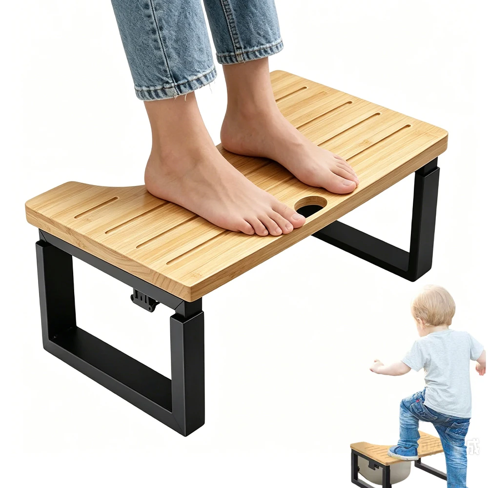 Repose-pieds de toilette réglable avec un réglage de 35 °   Angle optimal de défécation et réglage de la hauteur progressif pour s'adapter à différentes toilettes et à différentes tailles de corps.
