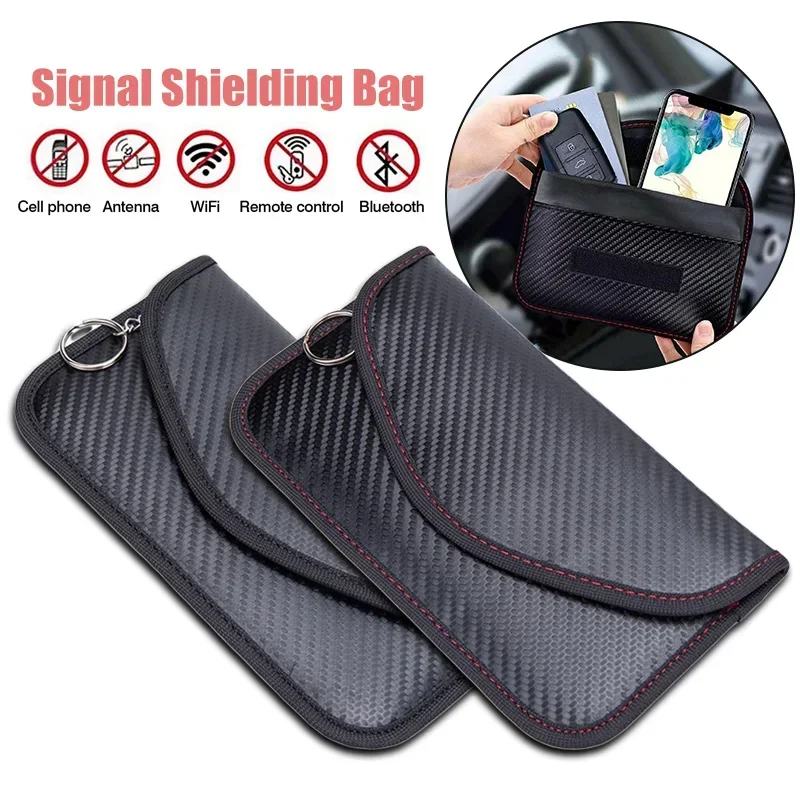 NamcheBarwa 2Pcs Portable Car Key Signal Blocker Case Faraday Cage Fob Pouch Keyless Rfid Blocking Bag Rfid Card Protector