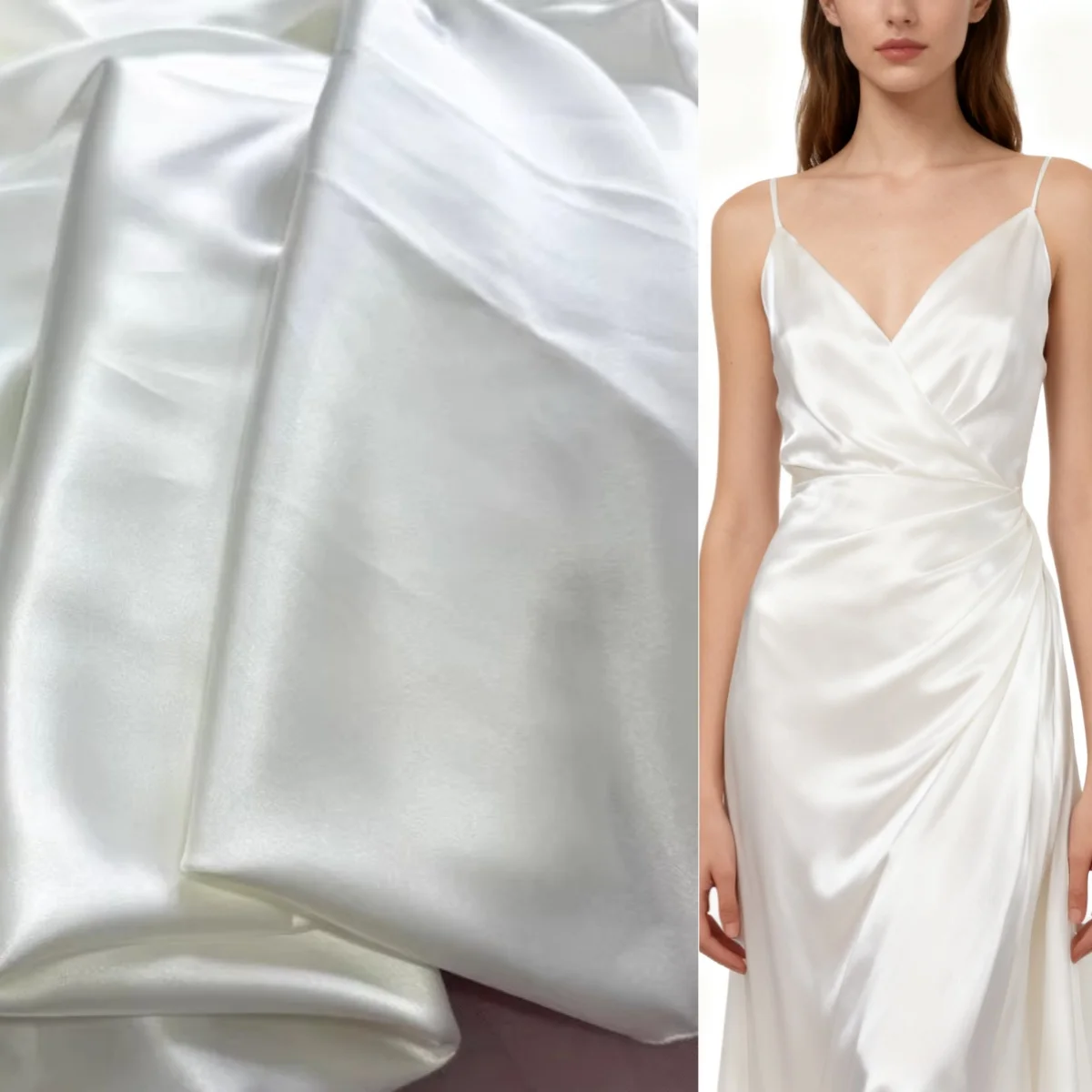 

Бежевая мягкая и гладкая блестящая имитация шелковой атласной ткани, рубашки, одежда для сна, модные платья, домашний текстиль «сделай сам», ткань