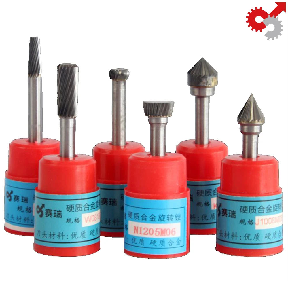 

6mm JKN Carbide Rotary File Jade Grinding Head Engraving Tungsten Steel Drill Milling Wood Carving Single Groove Slot Bit Tools