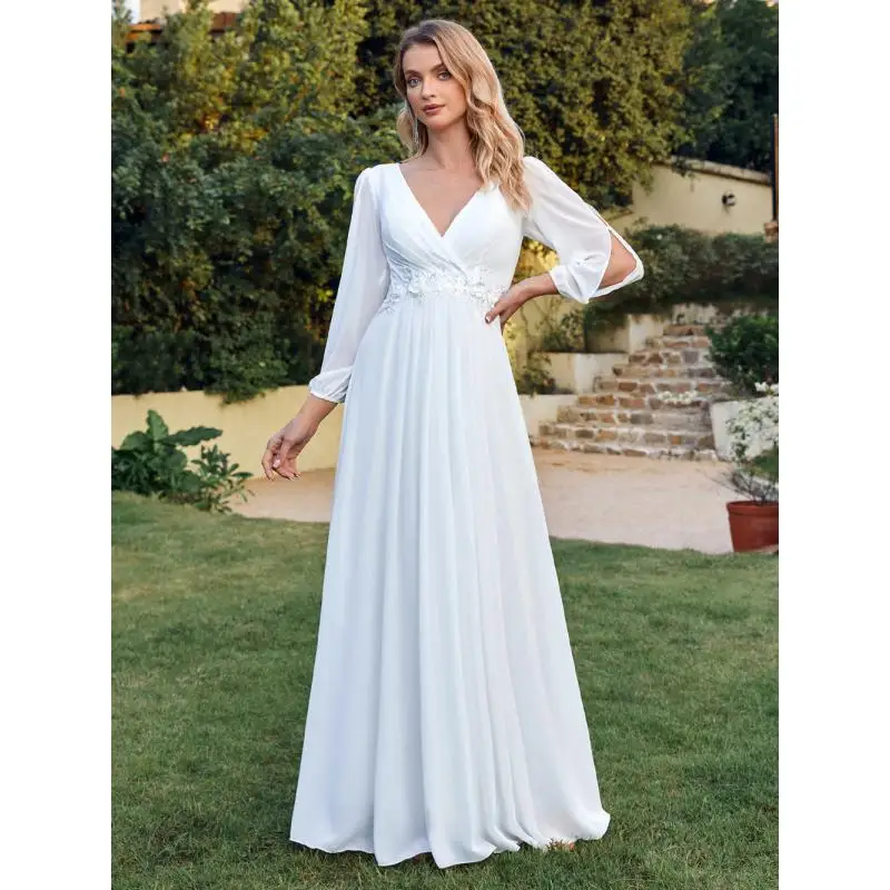 misshow-simple-split-sleeve-wedding-dress-romantic-ivory-chiffon-long-wedding-gowns-lace-floral-waist-v-neck-vestido-de-noiva