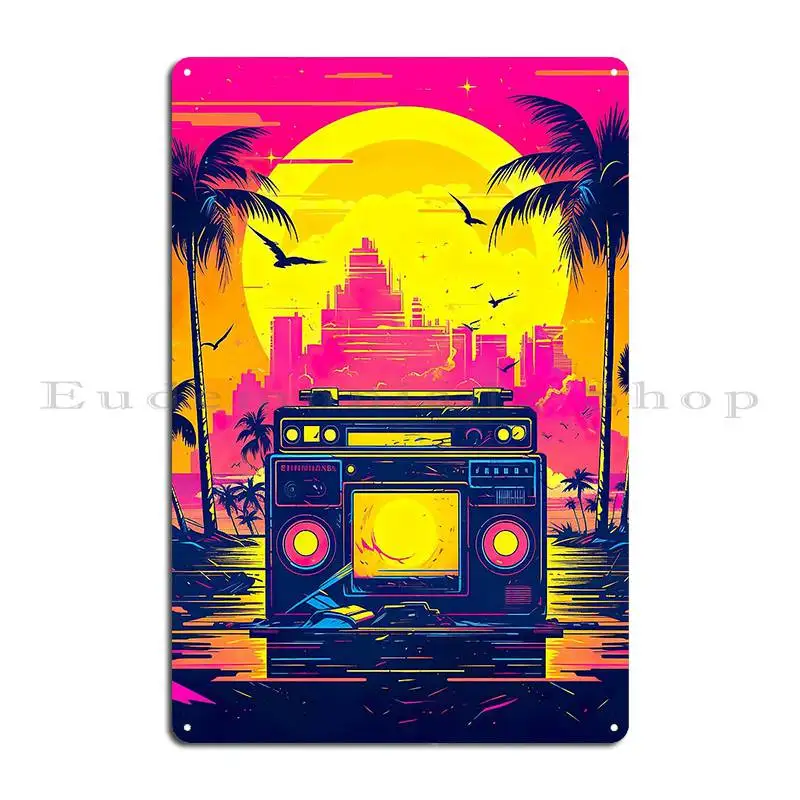 80s Boom Box Metal Sign Plaques Customize Wall Decor Pub Mural Club Tin Sign Poster