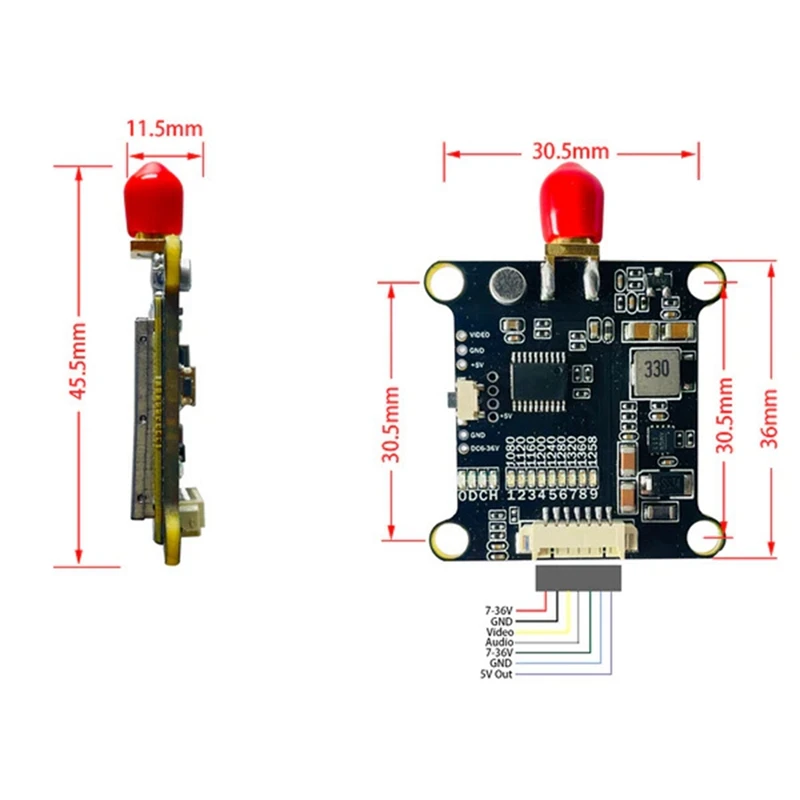 1.2Ghz 1000Mw VTX Images Transmission Emitter 8CH Transmitter Receiver For Racing Drones Quadcopter