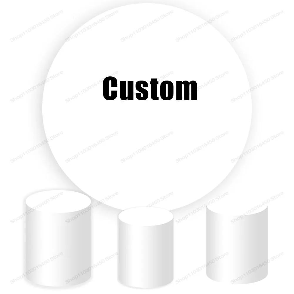 Custom Round Backdrop Elastic Circle Baby Shower Birthday Party Background Cylinder Decoration Props