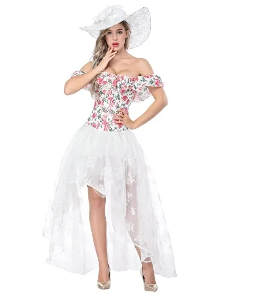 Saia Sexy de Renda com Cauda Longa até o Chão para ow de Natal, Moda Semi-Transparente, Fsia de loween