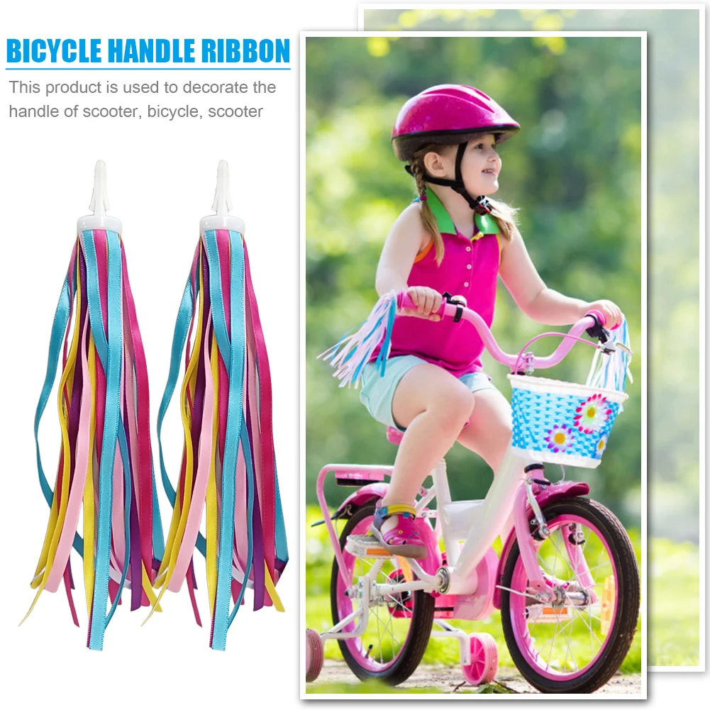 2/4 Stück Fahrradlenker-Dekoration für Kinder, Mädchen und Jungen, Bunte Bänder zur Verzierung von Roller und Fahrrad, Outdoor-Fahrradzubehör