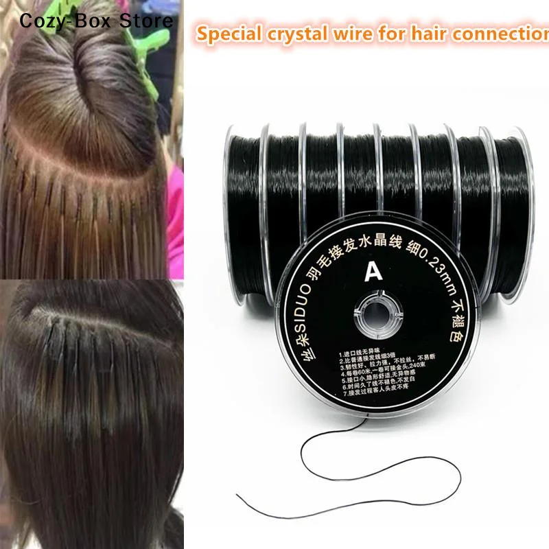 

[ZY]1 Roll 60M Salon Crystal Elastic String Hair Weave Sew Decoration Thread For Hair Thread Making Weaving Wig Hair Extensions