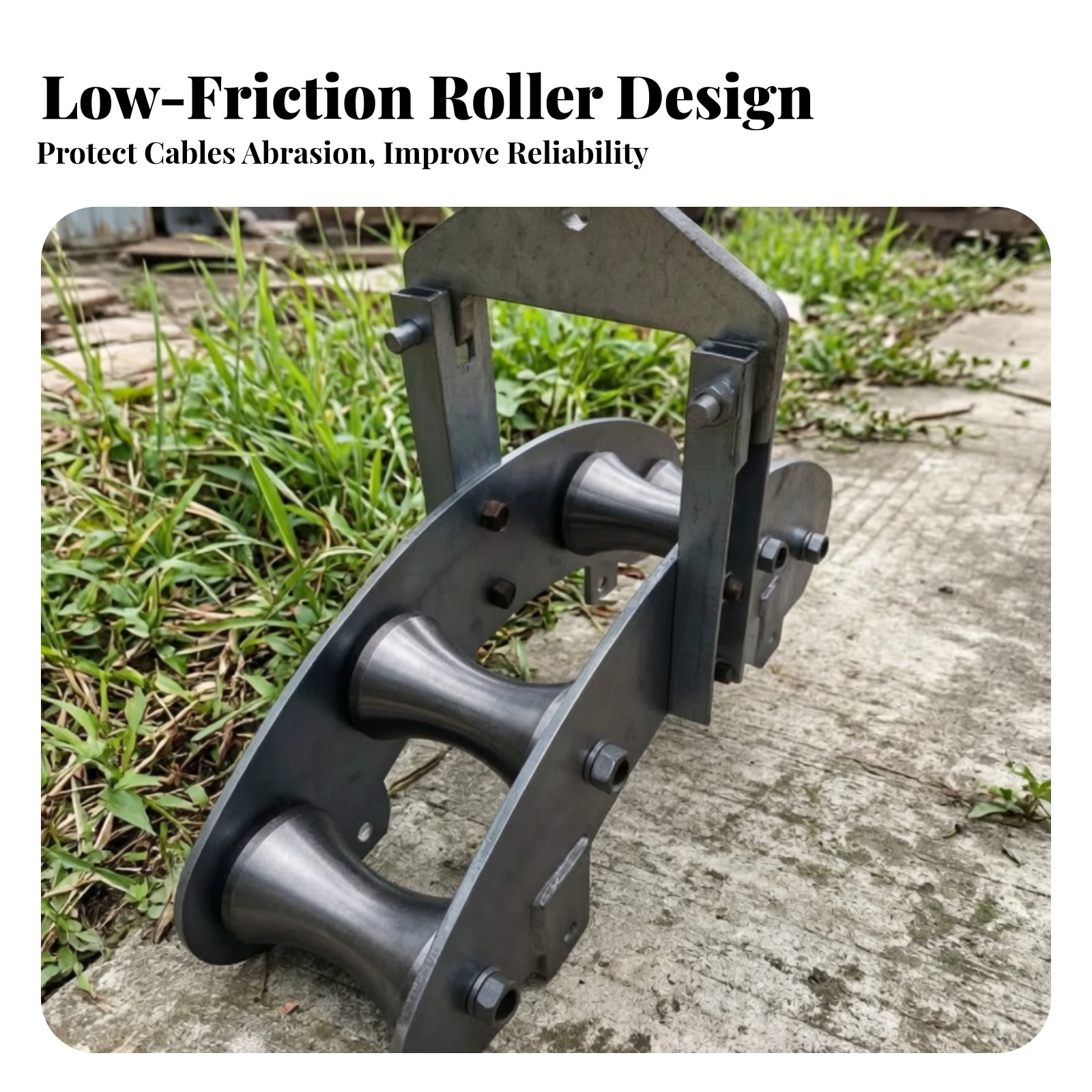 Cable Pulley Assembly Heavy-Duty Pulley with Four Rollers Hardware Reinforced for Installers, Overhead Guiding, Industrial Sites