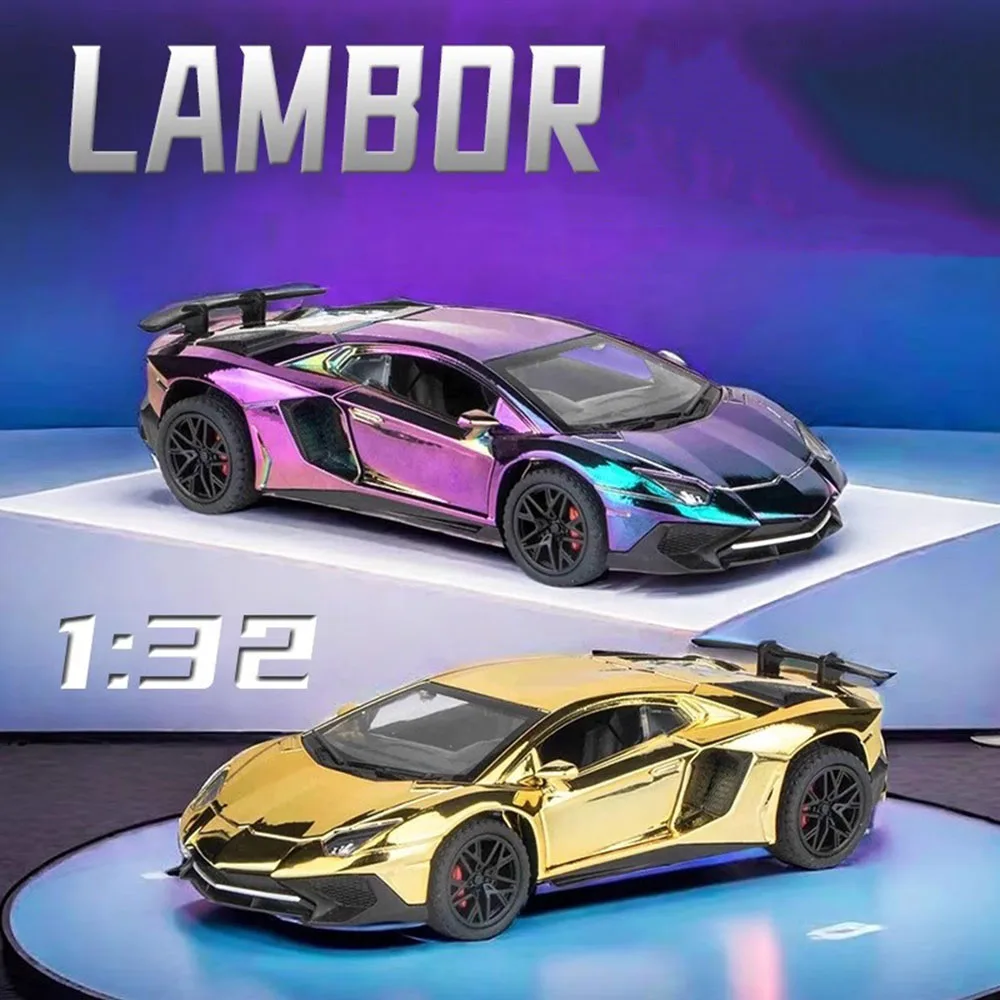 1:32 Lambor LP750-4 LP770-4 Cars Toy Models Rubber Tire Miniature Model Vehicles Doors Opened Sports Car Children Festival Gifts