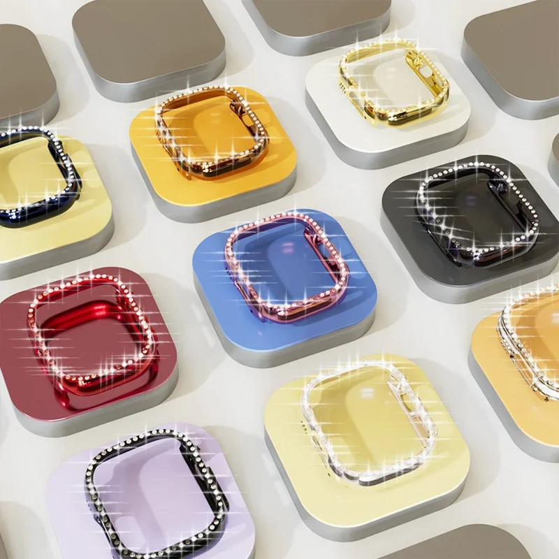 غطاء ماسي لساعة أبل الترا 49 ملم حافظة ساعة ذكية واقي مصد كامل من البولي كربونات لسوار ساعة أبل iwatch Ultra Accessories