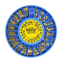 Dental Steel Screw Post Gold Plated Screw Post 120pcs Golden Screw Post Dental Supplies Dental Materials