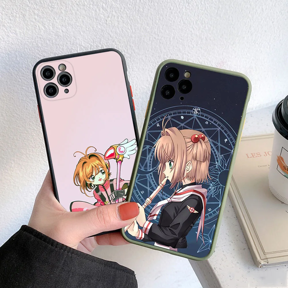 Phone Case For iphone 16 15 14 Pro Max 7 8 Plus 11 12 13 Mini XR XSMax 16Pro Cardcaptor Sakura Anime Matte Translucent Cover