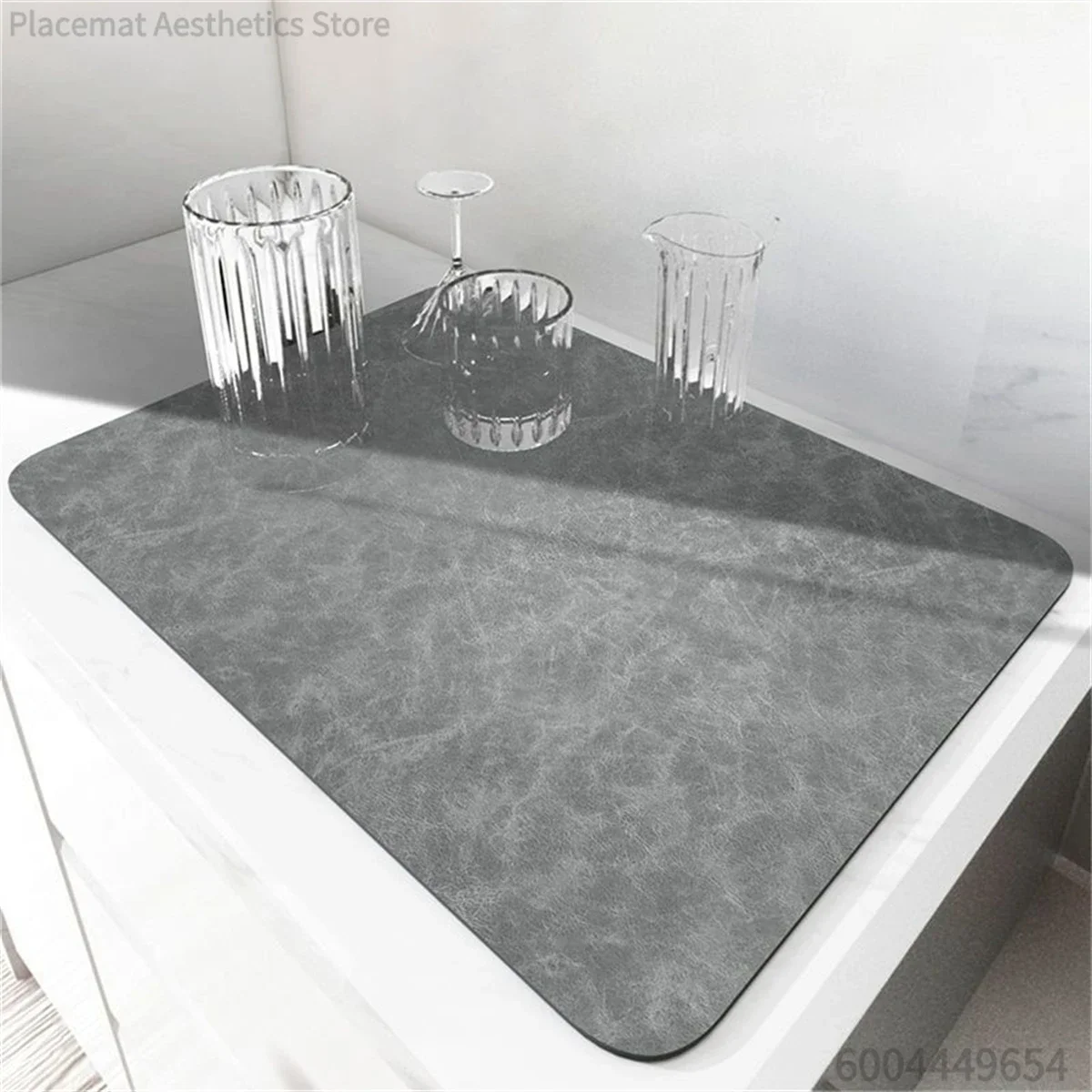 Minimalist Enjoy Time Letter Print Super Absorbent Drying Mat Waterproof Kitchen Counter Coffee Maker Drain Pad Decor Placemat