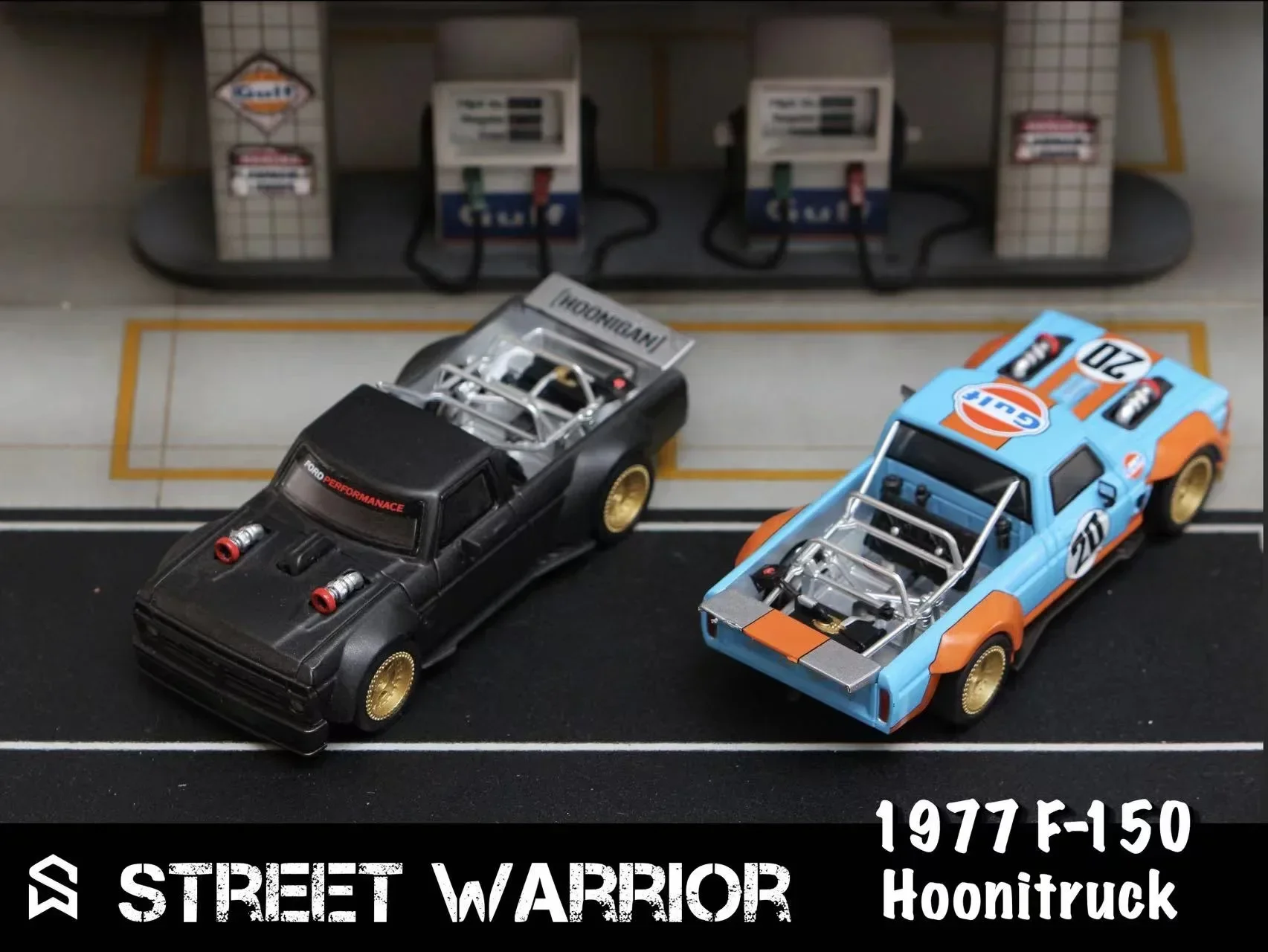 

Street Weapon 1:64 F-150 1977 Hooni truck Road Test Black Block43 Diecast Model Car