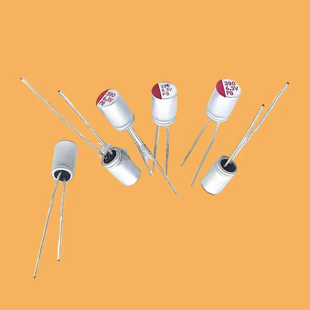 

50pcs/ Solid state capacitor 6.3V390UF 6.3V 390UF volume 5X8 in-line solid state electrolysis new in stock