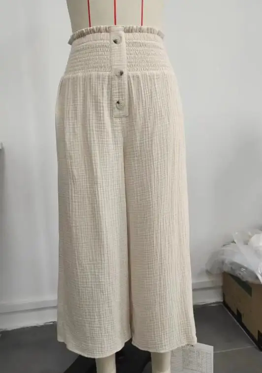 Women's Pant 2026 Summer Loose New Style with A Drawstring Design High Waist Casual Loose Wide Leg Pants Suitable for Daily Use