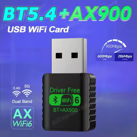 WiFi 6 AX900 Bluetooth 5.4 WiFi USB Adapter Wireless Network Card 2.4G&amp;5GHz Wi-Fi Antenna USB For PC/Laptop Win10/11 Driver Free