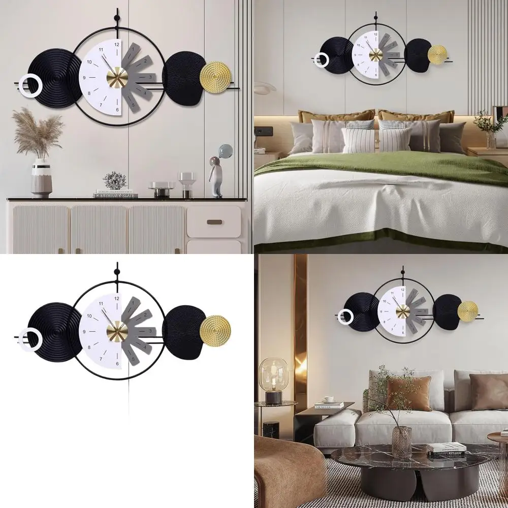 

Современные роскошные бесшумные настенные часы без тикания, 47x24.4 дюйма, стильный геометрический дизайн для гостиной, спальни, офиса, кухни