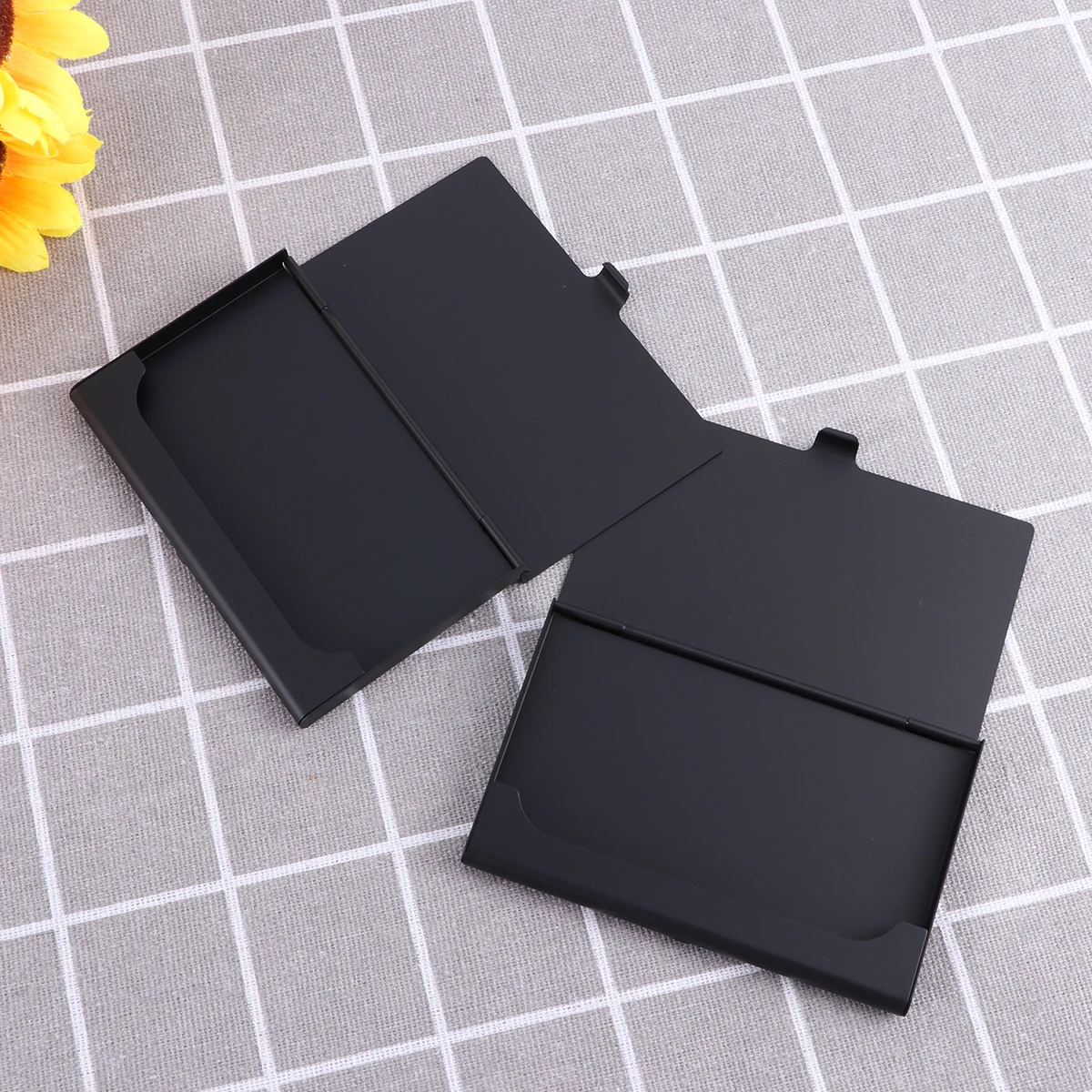 Soporte portátil de aleación de aluminio para Nombre comercial, organizador de nombre de escritorio, caja de crédito comercial de Metal, organizador, 2 uds.