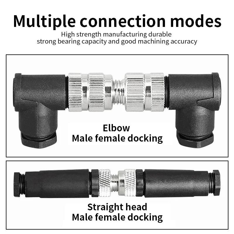 M8 3pin 4pin 5pin sensor connector waterproof male&female plug screw threaded coupling 3 4 5Pin