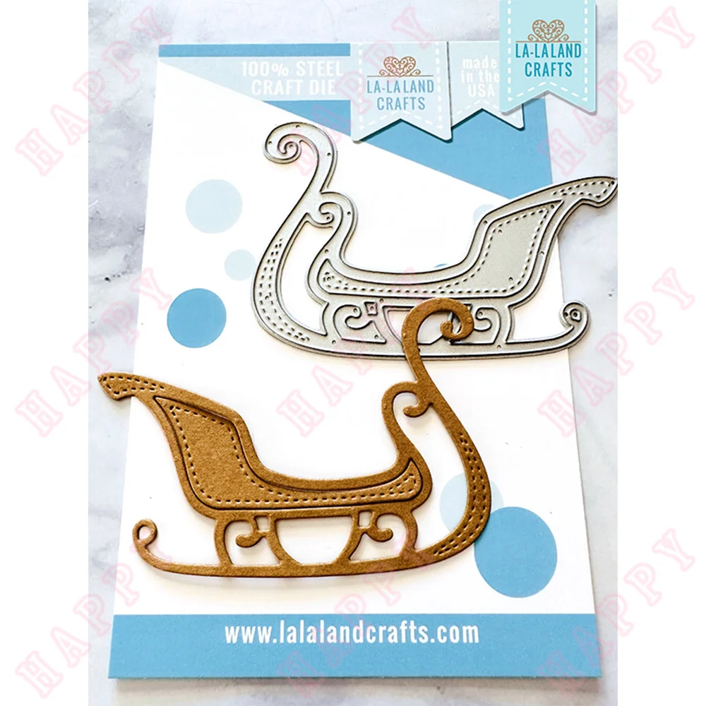 

New Christmas Metal Cutting Dies Open Sleigh For DIY Scrapbooking Envelope Greeting Card Decorative Embossing Handcraft Moulds