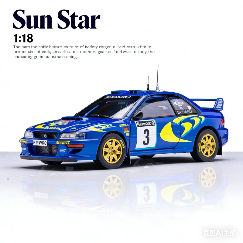 

Модель автомобиля Sun Star 1:18 Subaru Leopards S5 McRae WRC97, имитация раллийного автомобиля, коллекционная модель из сплава, подарок для мальчиков, игрушка, предмет декора.