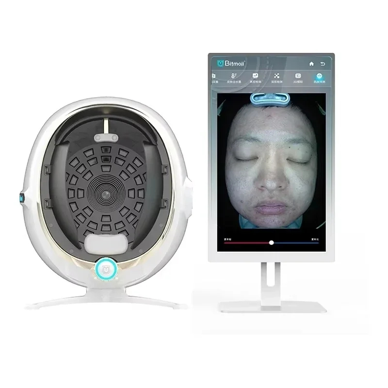 Analyseur facial 3D portable, scanner de peau, miroir magique, testeur de soin avec caméra faciale pour l'analyse - Interface anglaise