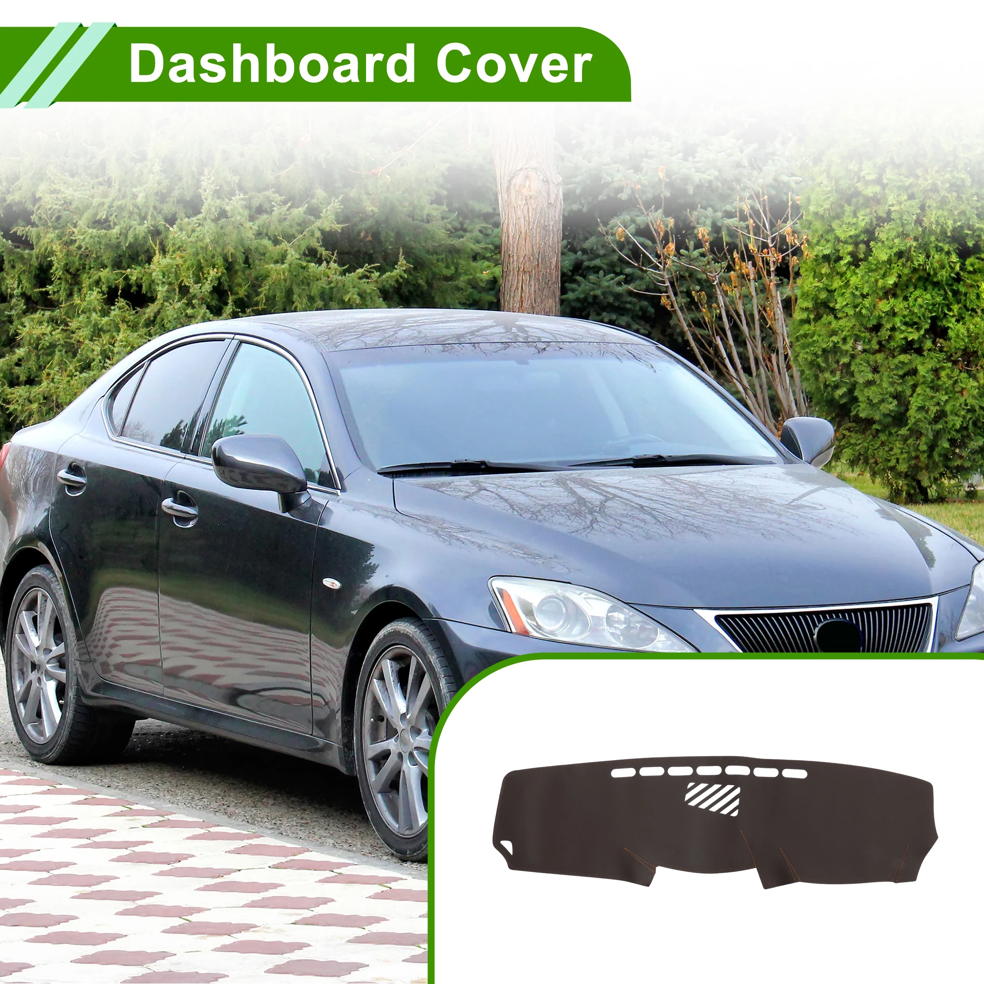 

Накладка на приборную панель UXCELL для Lexus IS XE20 2006-2012, кожаная, коричневая, 1 шт.
