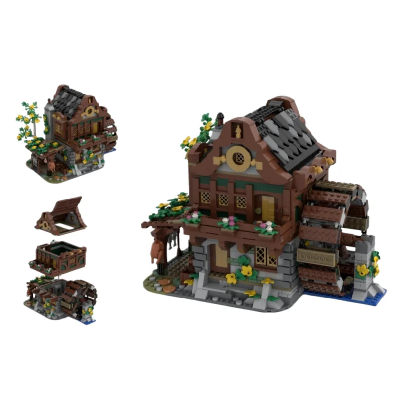 

MOC architectural medieval house creative model - small particle building blocks toy set with 1443 pieces - suitable for all ent