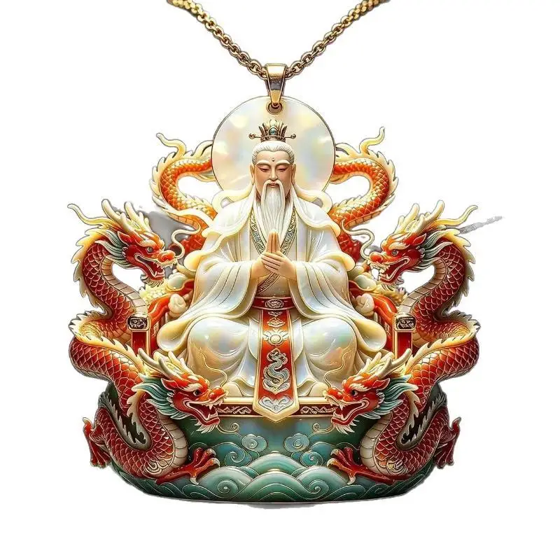 Ethnische Jade-Imitation-Anhänger-Halskette, chinesischer Vintage-Charm-Schmuck für Männer und Frauen, für den täglichen Gebrauch, als Geschenk für Festivals. – Detail 5