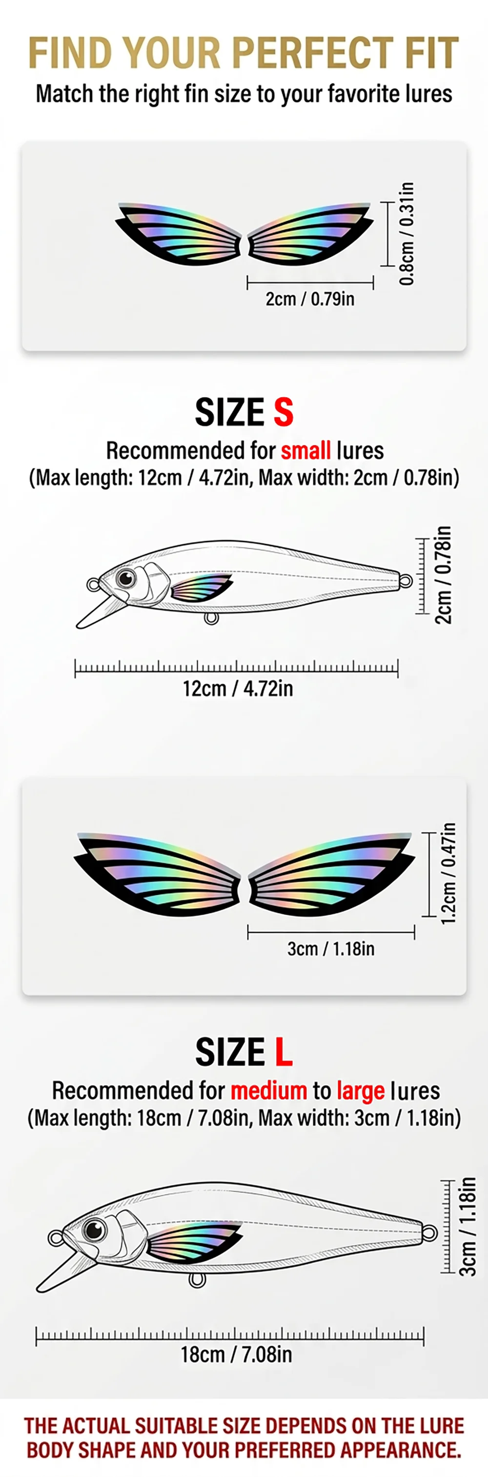Holographische Laser-Brustflosse-Aufkleber Wasserdichte Angelköder-Aufkleber Selbstklebend DIY Zubehör für Hartköder Swimbait Jigs – Detail 5