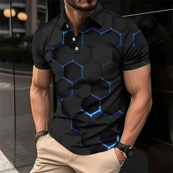 Cool Mecha 3D Printed Short Sleeve Polo Shirts For Men Clothes Tech Style Short Sleeve Fashion Techwear Sports Muscle POLO Shirt