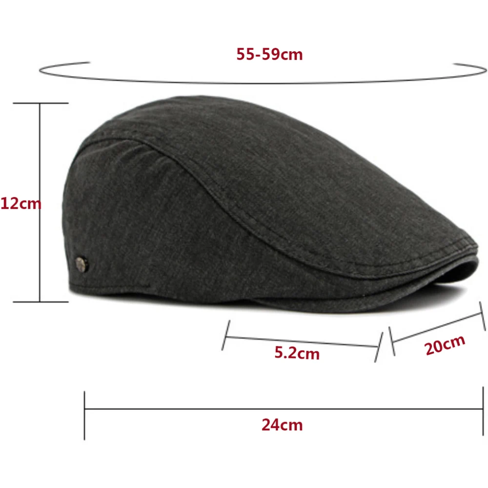 HT5097 Herren- und Damen-Baskenmützen Retro 100% Gewaschene Baumwolle Baskenmütze Unisex Ivy Flat Cap Einfarbig Schlicht Frühling Sommer Herbst Baskenmütze – Detail 1