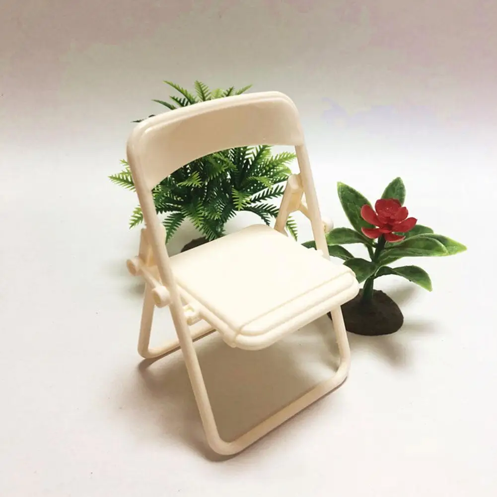 Folding Chair Phone Stand Mini Small Chair Lazy Mobile Phone Stand Desktop Organizer Brawl Chair Toy Small Gifts