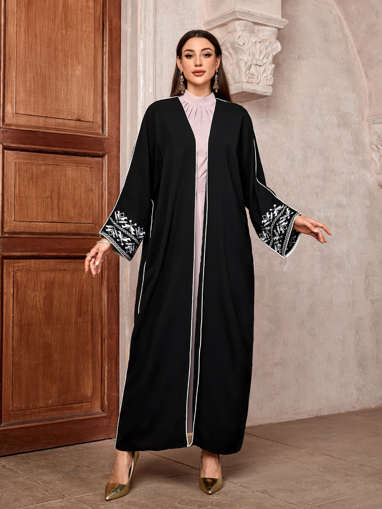 Arabski muzułmański hidżab Abaya turcja haftowany sweter Eid dubaj marokańska szata islamska kobiety ubierają ubrania Maxi Kaftan kobiece Kimono