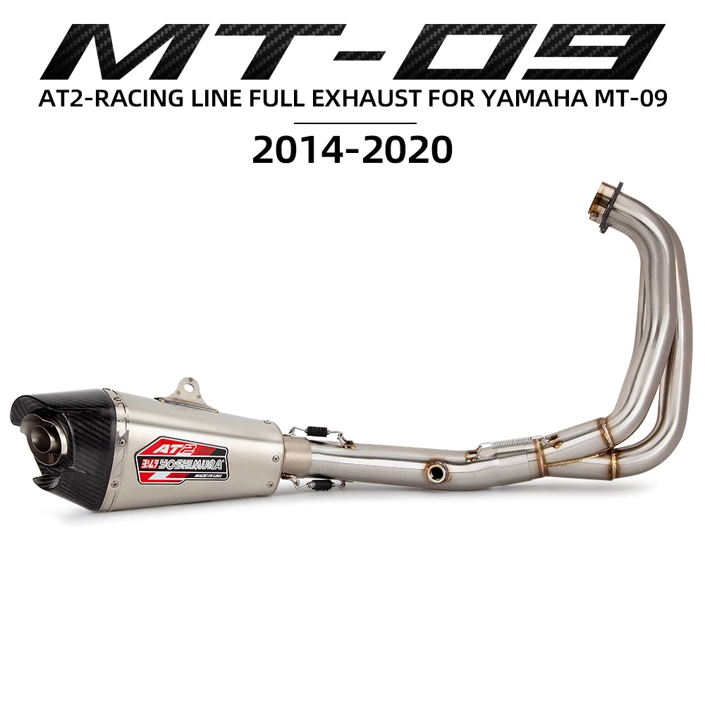 Yoshimura Race AT2 Stainless w/ Muffler MT09 XSR900 TRACER 900 2014-2020 Full Motorcycle Systems Exhaust Escape Front Link Pipe