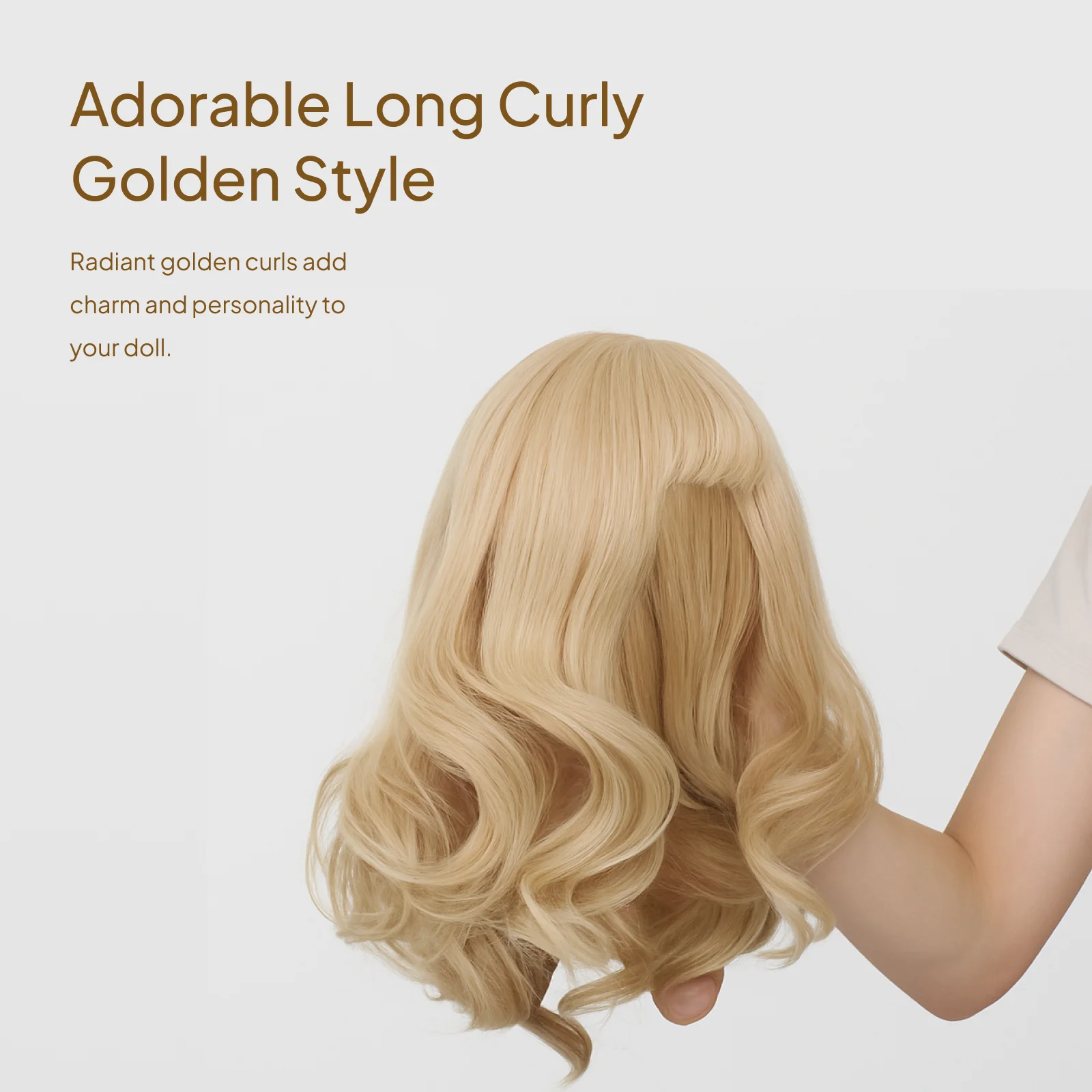 BJD دمية شعر مستعار شعر مستعار دمية استبدال مجعد اليدوية ارتفاع درجة الحرارة الحرير